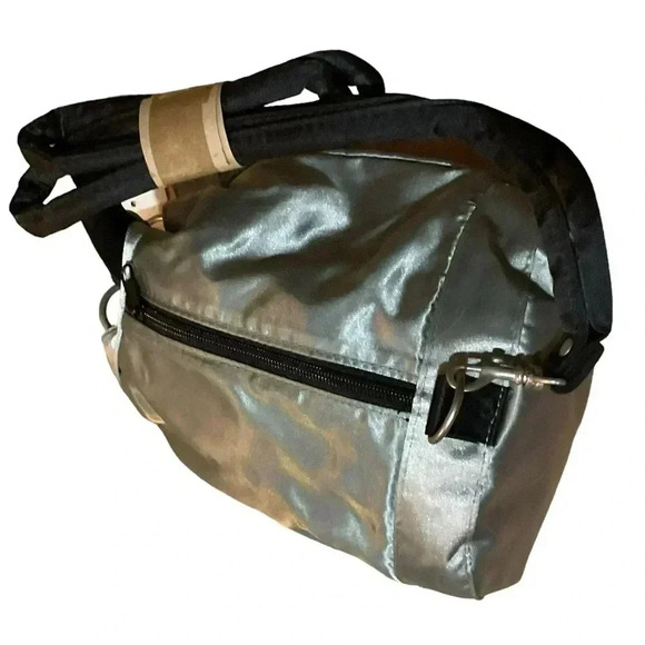 Kenneth Cole Silver Metallic Reversible Black Mini Backpack - Picture 6 of 6